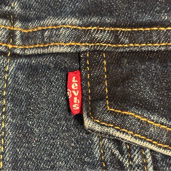 Levi's Denim Trucker Jacket Mens Size XL Dark Blue Wash Long Sleeve - Picture 6 of 12